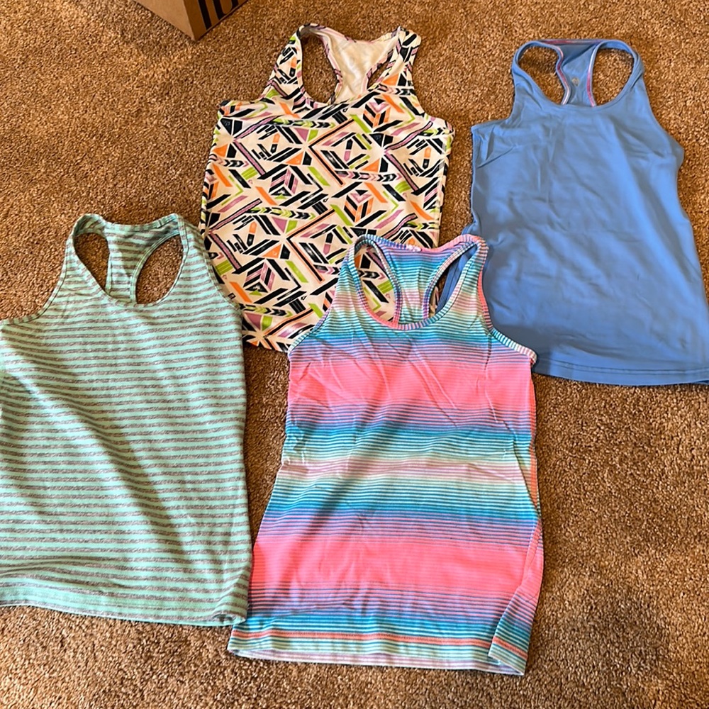 lot of 4 ivivva by lululemon size 8 tanks